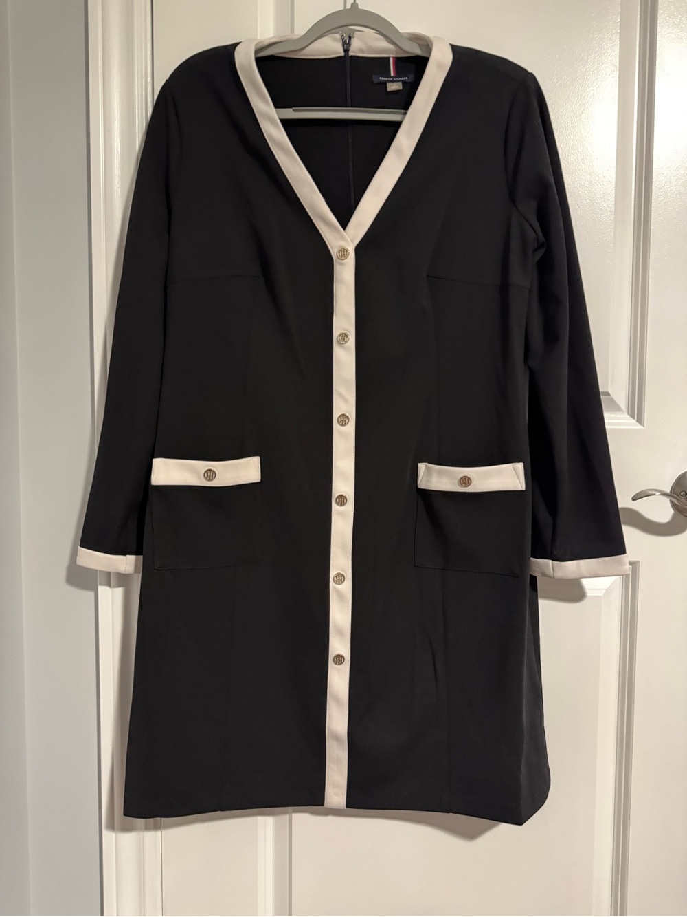 Tommy Hilfiger Black Dress with White Trim